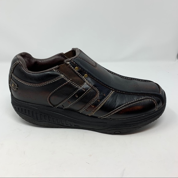 SKECHERS MENS SHAPE UPS “STRIDER” LEATHER LOAFERS main image 9